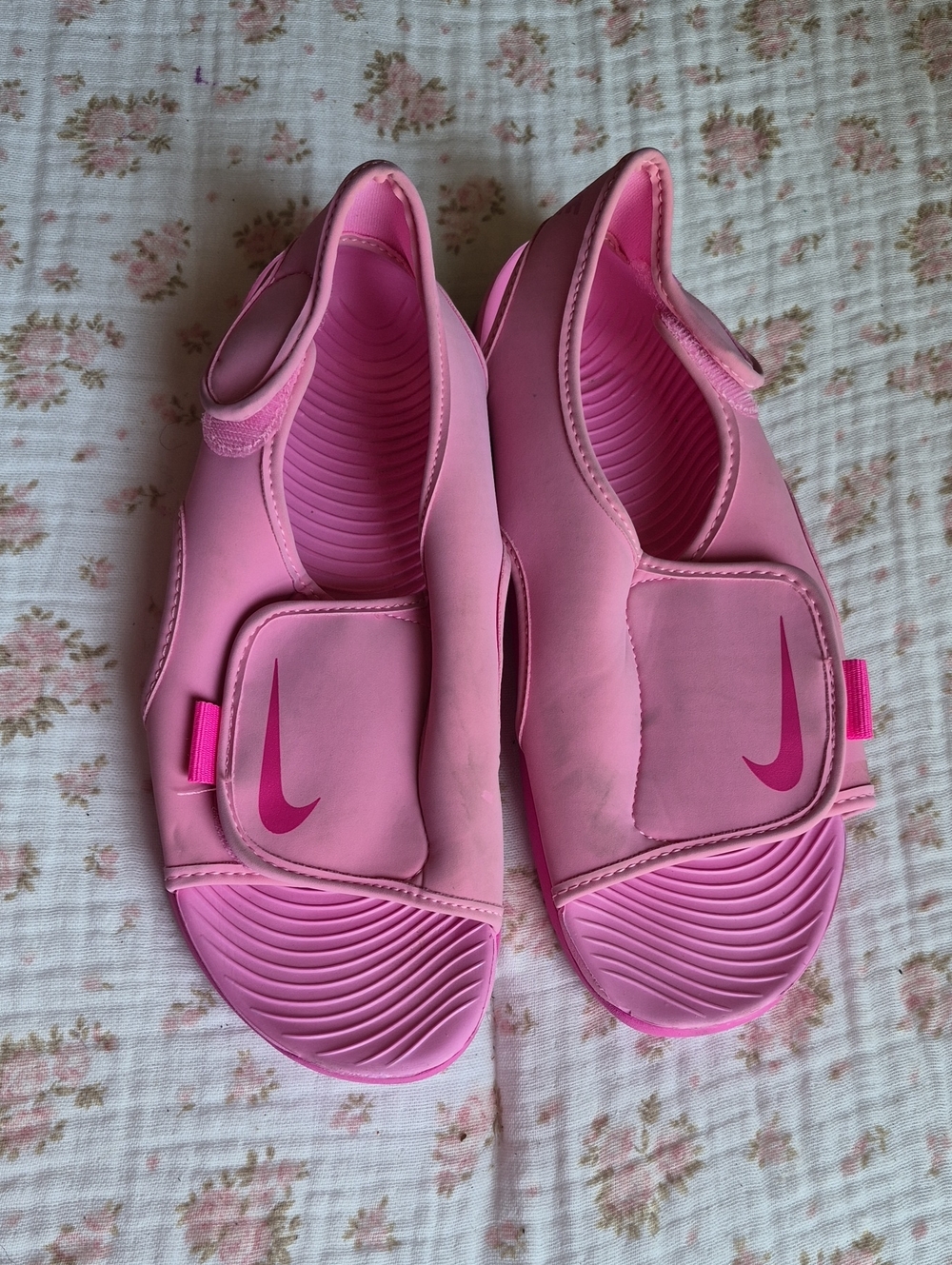 Nike Kids Pink Adjustable Slide Sandals